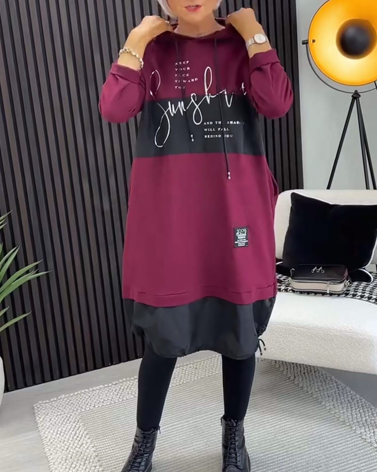 Cotton Hoodie Dress with Pockets