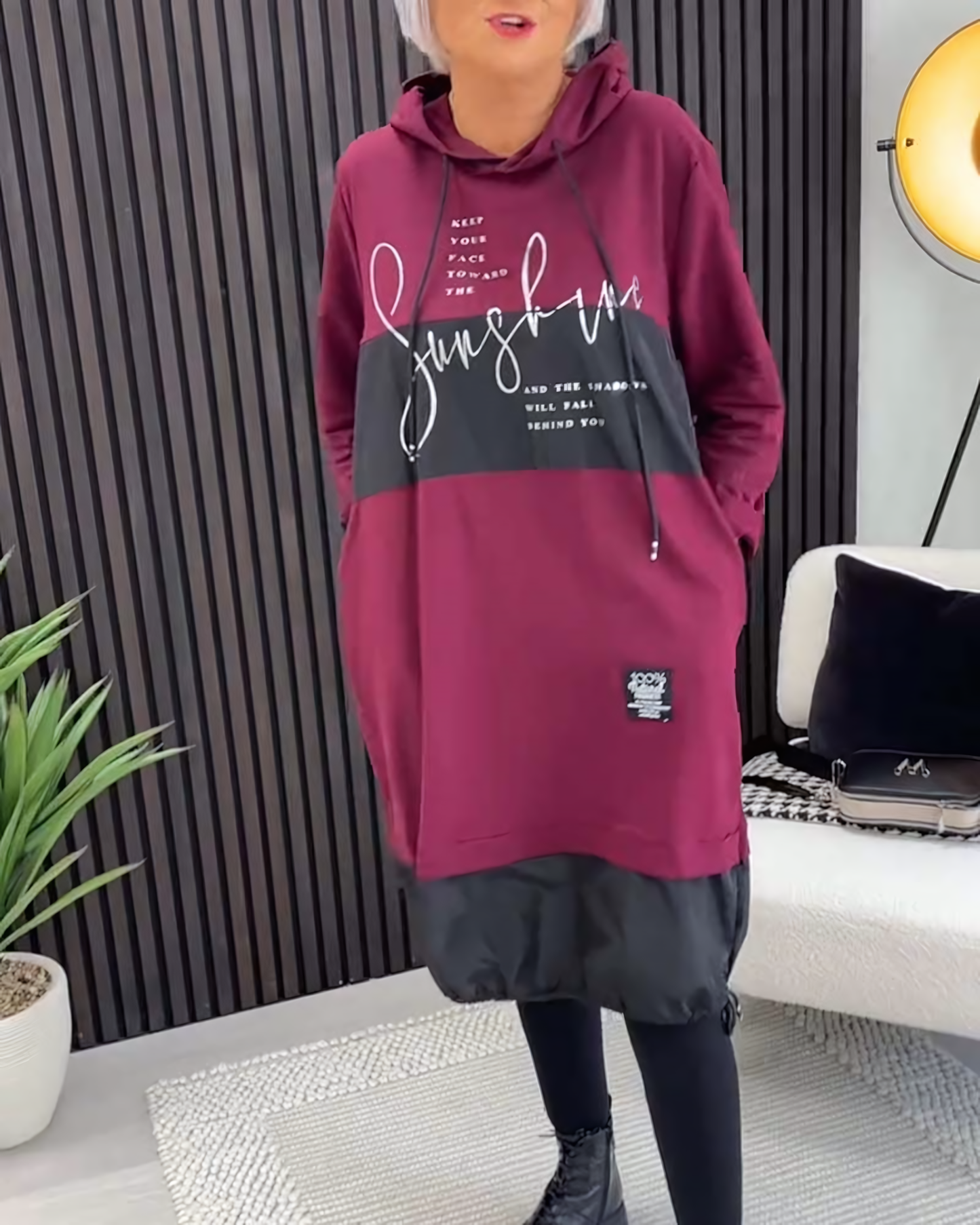 Cotton Hoodie Dress with Pockets