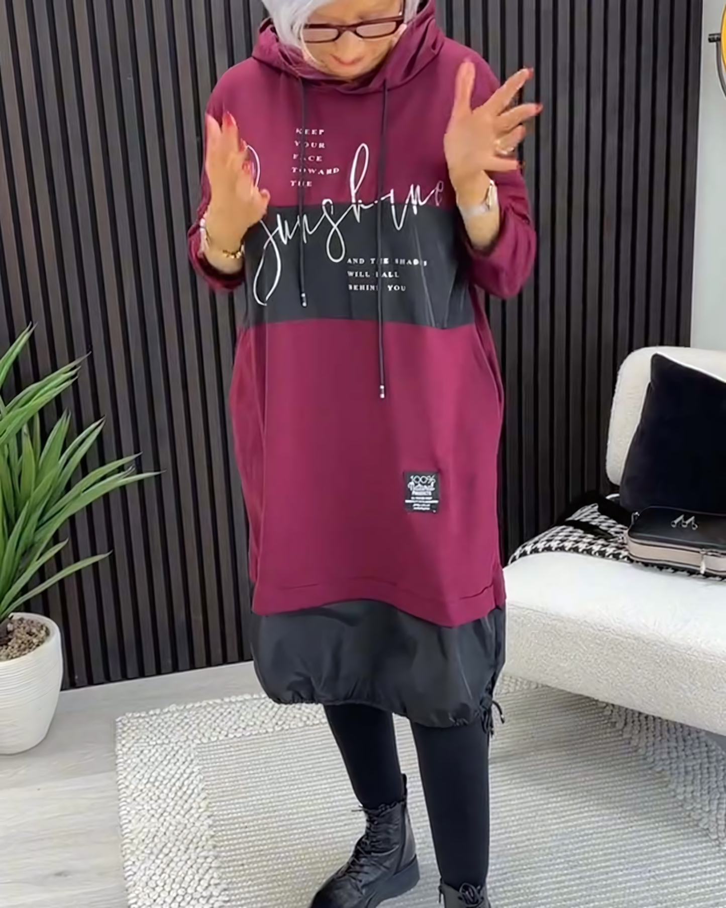 Cotton Hoodie Dress with Pockets