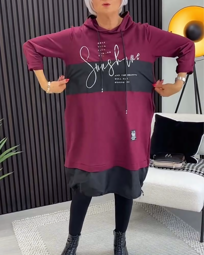 Cotton Hoodie Dress with Pockets