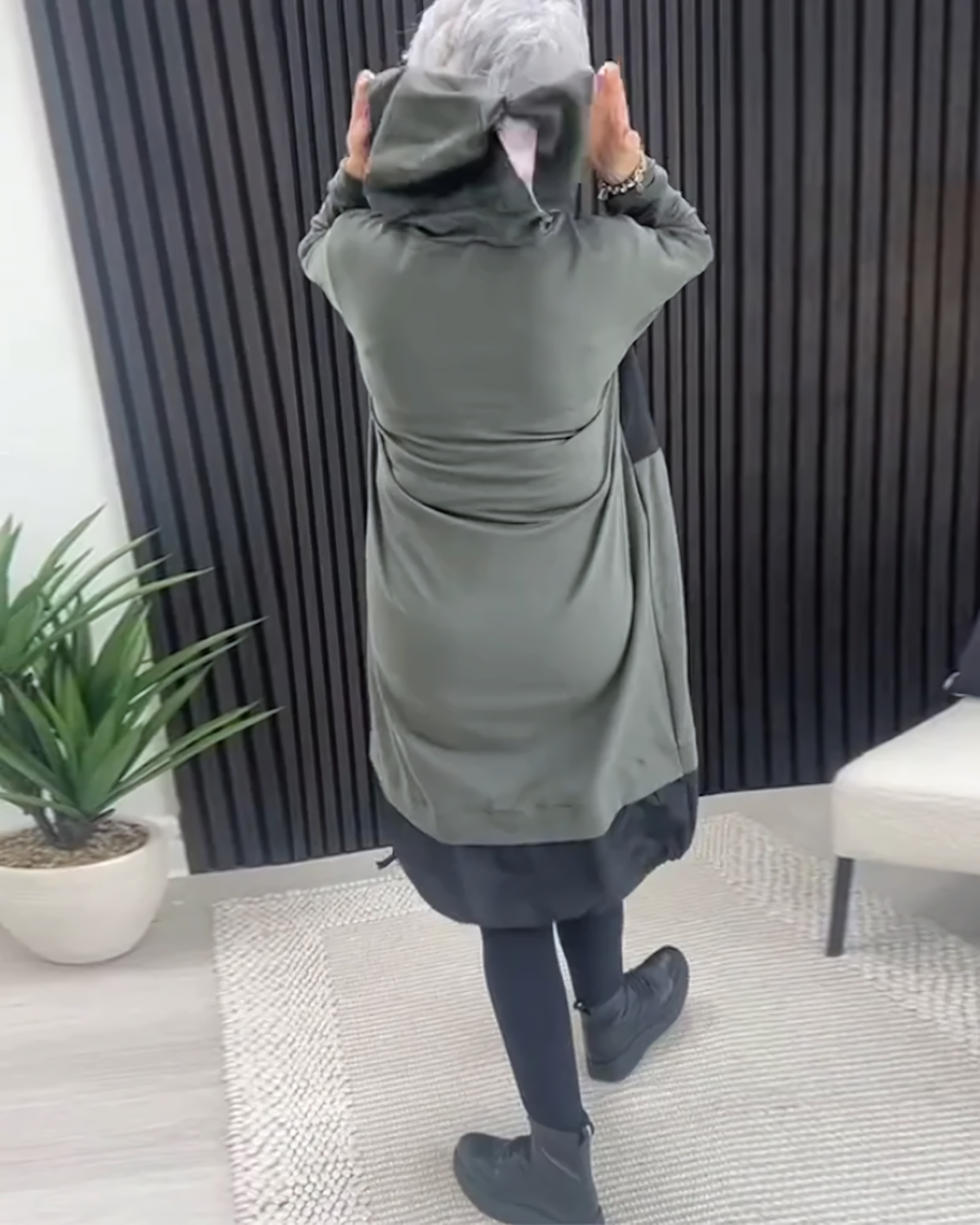 Cotton Hoodie Dress with Pockets