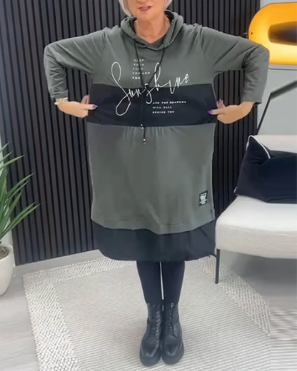 Cotton Hoodie Dress with Pockets