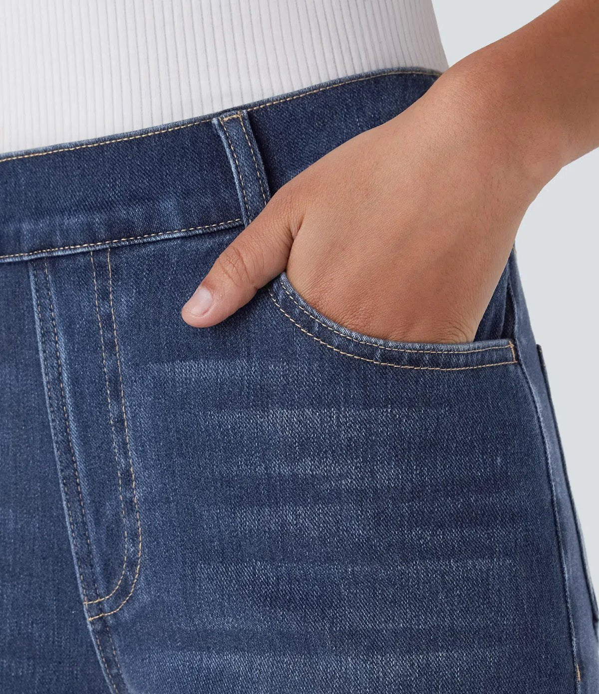 Elastic & comfortable high-waisted pants