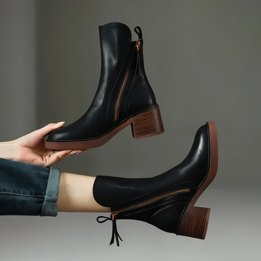 Maggie Leather Ankle Boots - Style Meets Comfort in Every Step